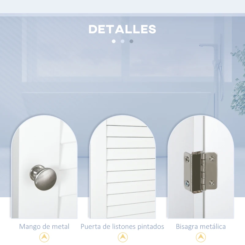 HOMCOM Armario Alto de Baño con Estantes Abiertos y Balda Interior Mueble Auxiliar de Almacenaje 34x20x165 cm Blanco