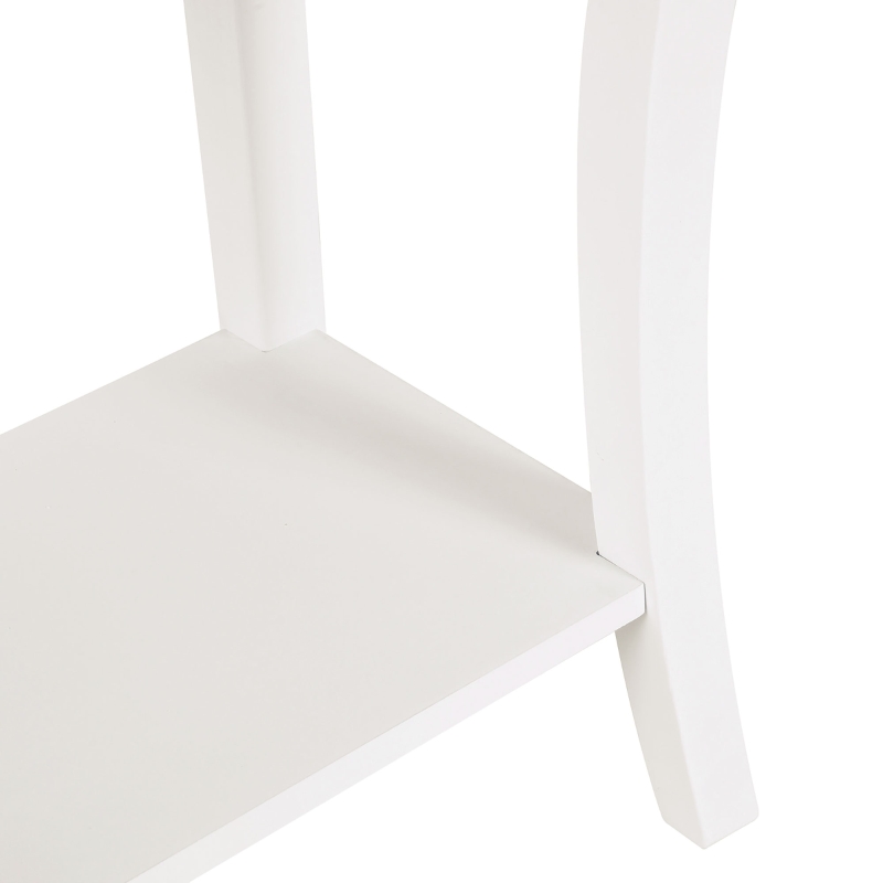HOMCOM Mesa Consola Aparador Salón Comedor Mueble Recibidor Mesa Auxiliar con Cajones y Estante Diseño Elegante 100x33x75cm Madera Color Blanco Brillo