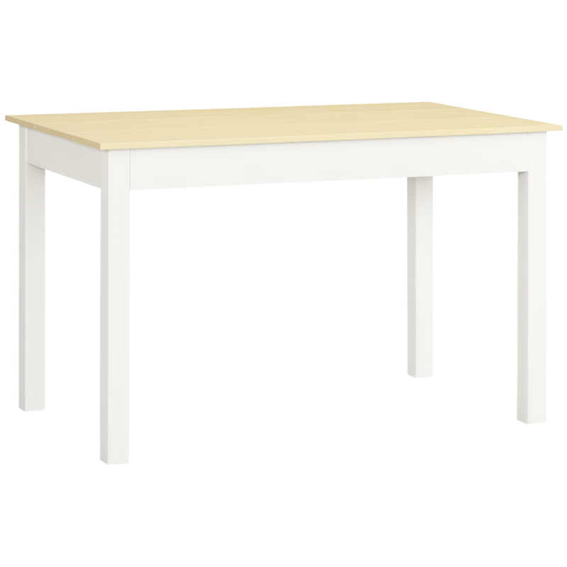 HOMCOM Mesa para 4-6 Personas para Comedor Cocina Salón de Melamina de Madera de Estilo Moderno 119x70x75 cm Roble y Blanco