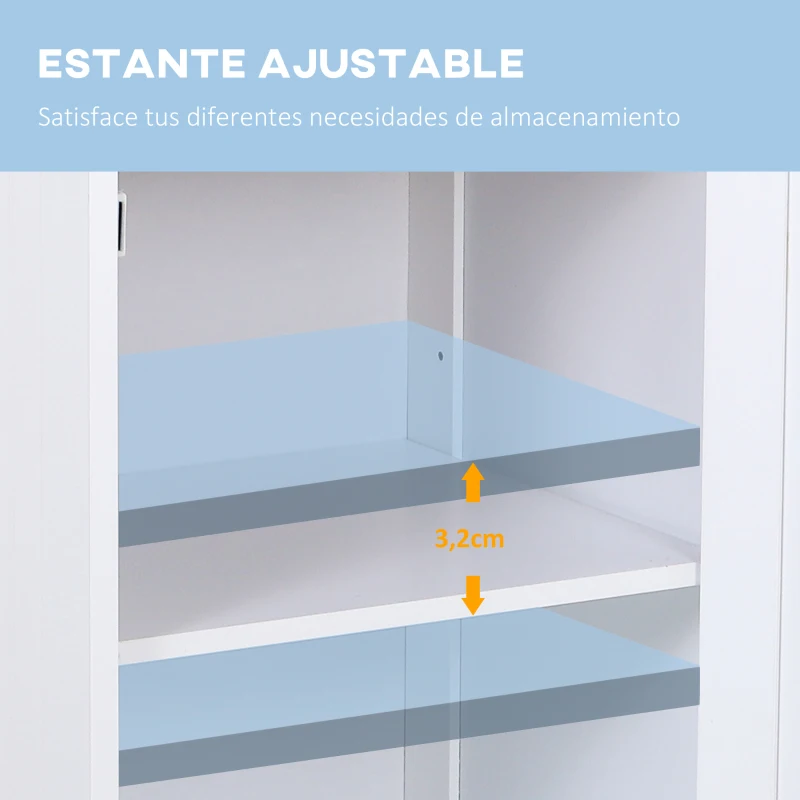 kleankin Armario de Baño con 1 Cajón 1 Puerta y Estante Ajustable Interior Mueble Auxiliar de Almacenaje 43x34x77 cm Blanco
