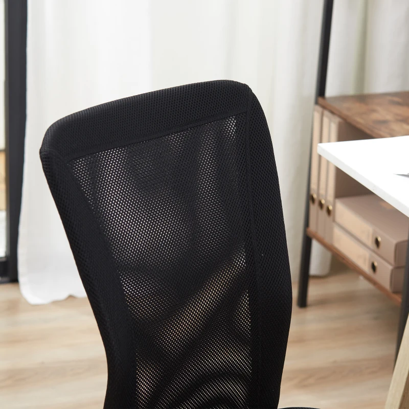 Vinsetto Silla de Escritorio Giratoria sin Brazos Silla de Malla con Altura Ajustable Carga 100 kg 43x58x90-100 cm Negro