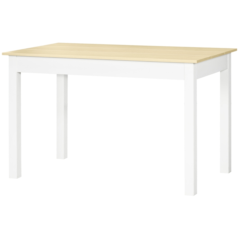 HOMCOM Mesa para 4-6 Personas para Comedor Cocina Salón de Melamina de Madera de Estilo Moderno 119x70x75 cm Roble y Blanco