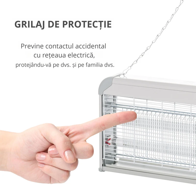 Outsunny Lampa Anti-tantari 30W, 48.5x8.5x26.5cm