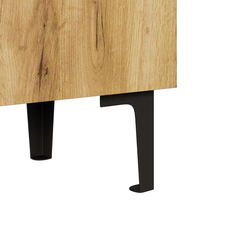 Space-Saving Entryway Storage with Adjustable Shelves and Large Capacity, Modern Shoe Cabinet with Double Doors, 60L x 34.5W x 95H cm, Black+Wood