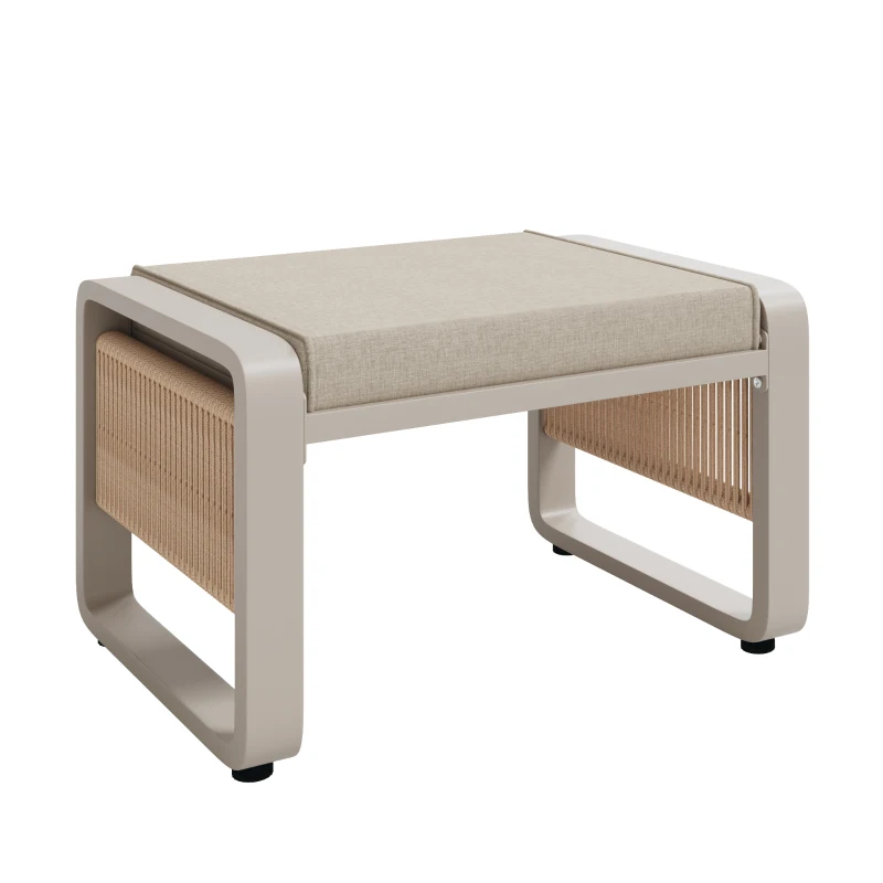 Modern Garden Corner Sofa Set with High‑Density Foam Cushions, Weatherproof Outdoor Set for 6-7 People, 120L x 65W x 66.5H cm, Beige