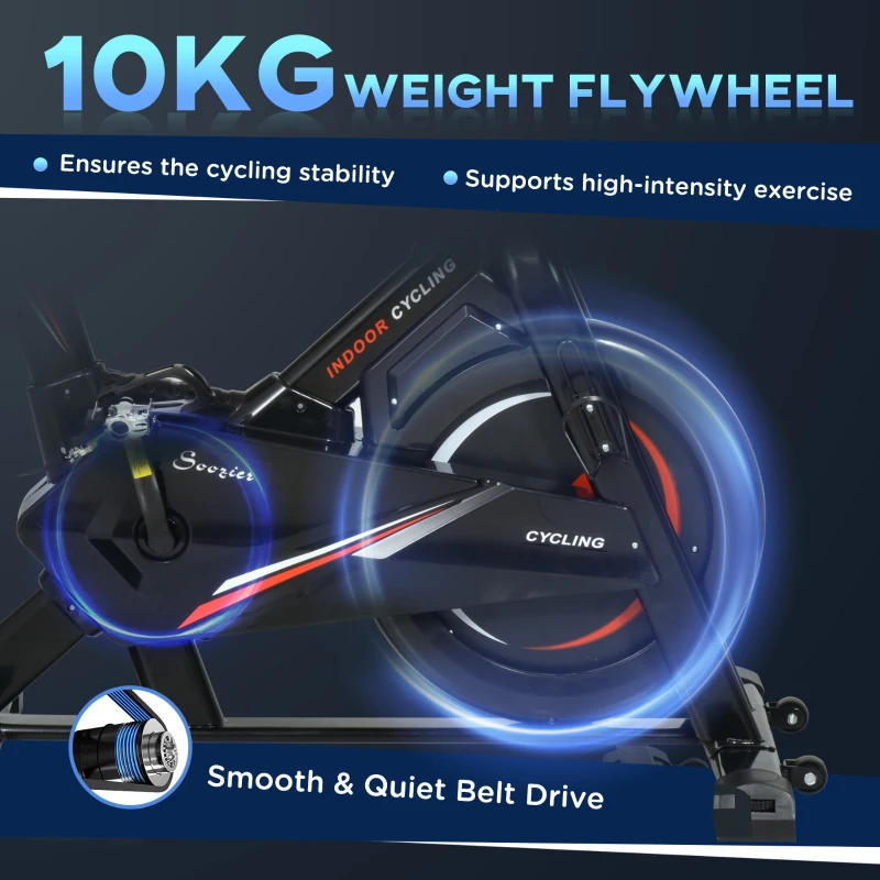 HOMCOM Exercise Bike with Adjustable Resistance 5-Position Seat Heavy-Duty for Indoor Gym Office Black