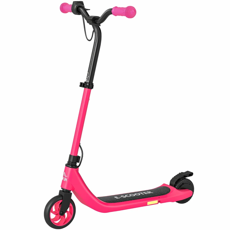 HOMCOM 120W Electric Scooter, E-Scooter, Adjustable Height, Rear Brake, for Ages 6+, Pink