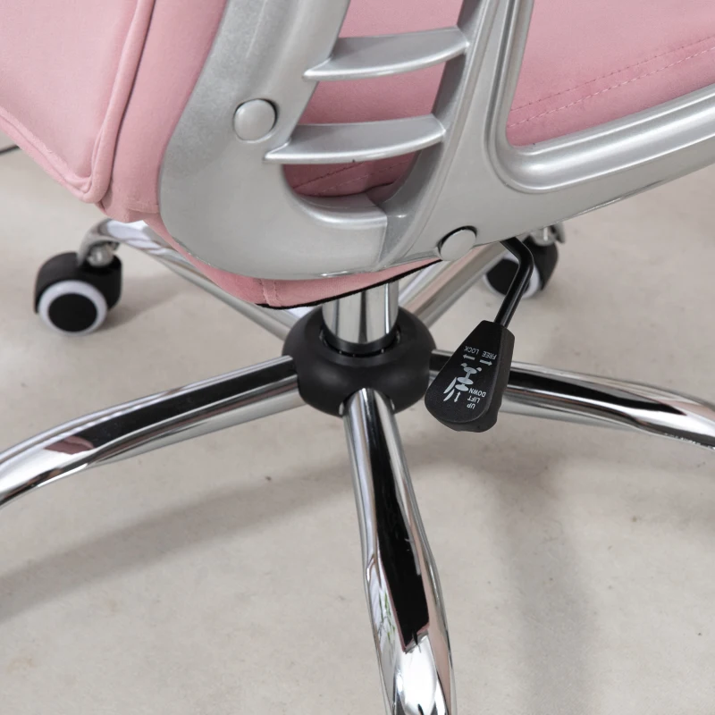 Vinsetto Velvet-Feel Work Chair, with Diamante Back - Pink