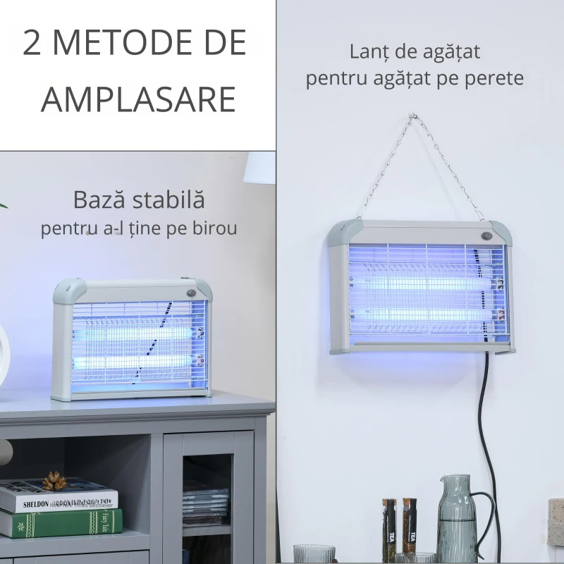 Outsunny Plasa de Tantari 20W Insecticid Electric pentru Exterior si Interior