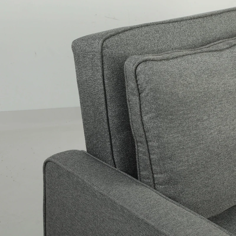 HOMCOM Double Sofa Bed Click Clack Sofa Bed Pull Out Bed with Adjustable Backrest for Living Room and Bedroom Grey