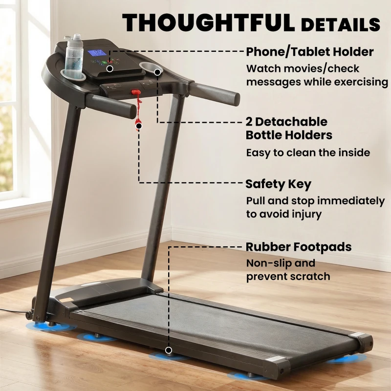 HOMCOM Treadmill Electric Motorised Running Machine w/ LED Display