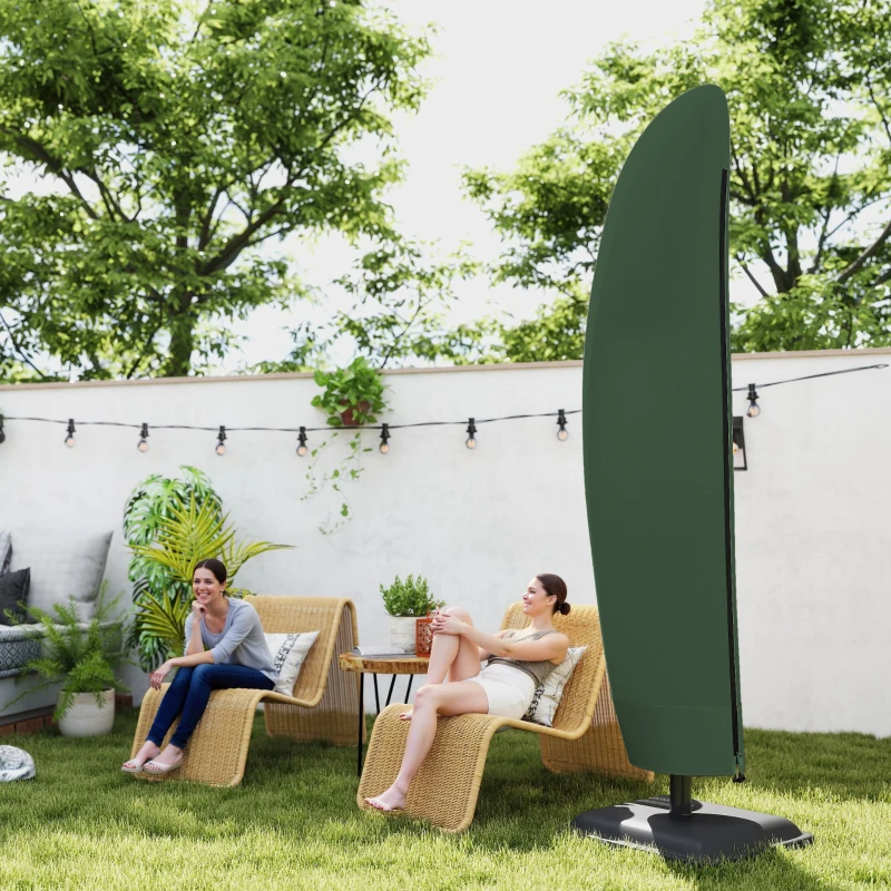 Outsunny Parasol Cover, 300D Oxford Cantilever Umbrella Cover Fit for 2-4m Parasol, Green