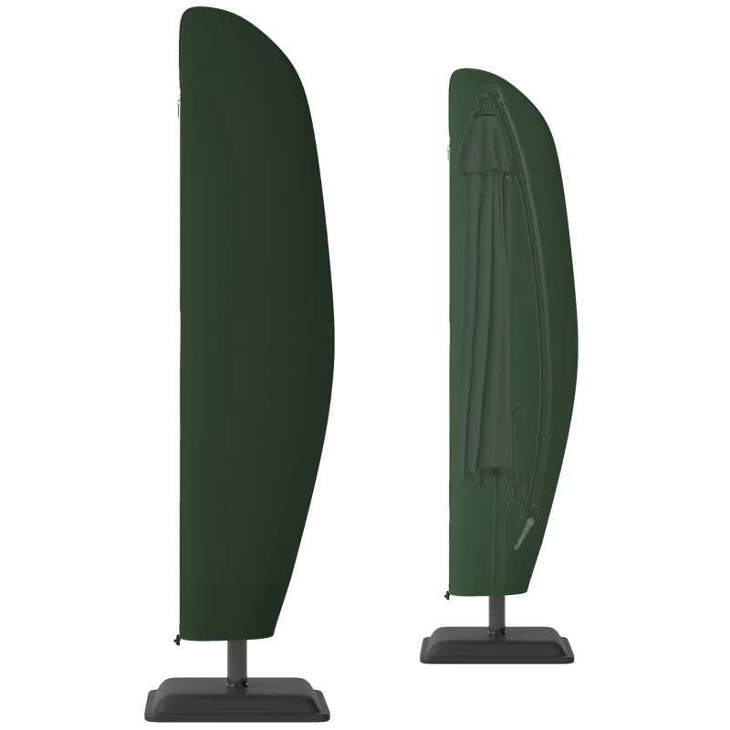 Outsunny Parasol Cover, 300D Oxford Cantilever Umbrella Cover Fit for 2-4m Parasol, Green