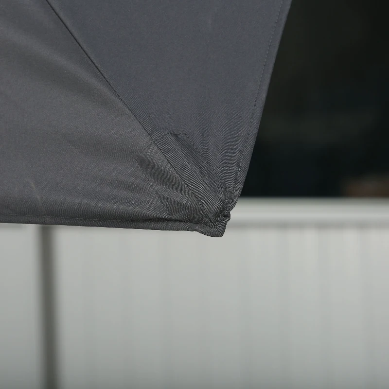Outsunny Patio Offset Parasol Umbrella, Cross Base Included, Weights Required - Dark Grey