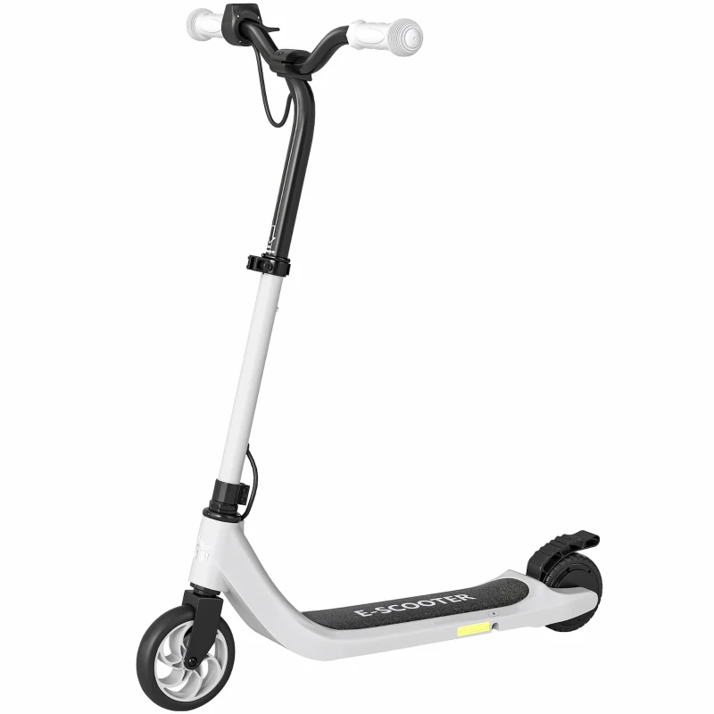 HOMCOM Monopattino Elettrico da 6 anni, Autonomia 6 km e Telaio in Acciaio, 76x53x95 cm, Nero e Bianco