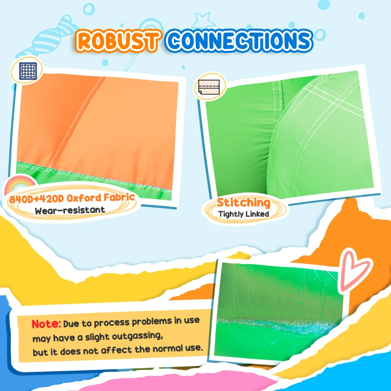 Outsunny Kids Bouncy Castle, 5 in 1 Large Crocodile Style Inflatable House Water Pool for Kids Age 3-8, Green