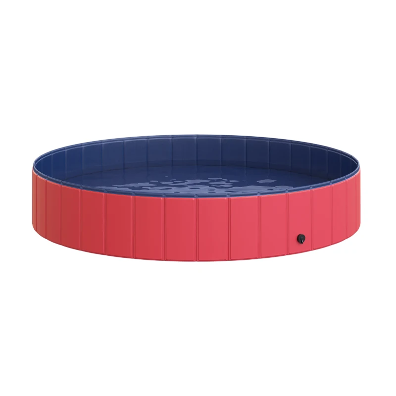 Pawhut hondenbad hondenzwembad waterbak zwembad Ø80 / 120 / 160 cm blauw/rood
