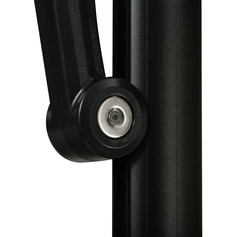 Outsunny Patio Offset Parasol Umbrella, Cross Base Included, Weights Required - Dark Grey