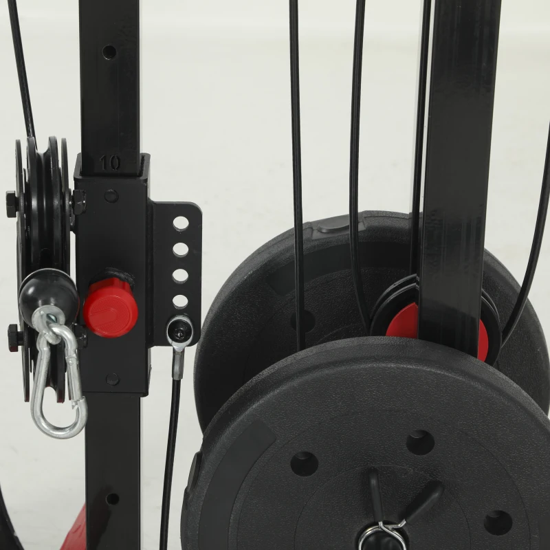 SPORTNOW Power Tower with Lat Pull Down Machine, Pull Up Bar, Dip Station, Adjustable Height Power Pack for Home Gym