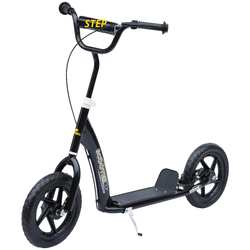 HOMCOM kinderstep scooter step stadsscooter kinderscooter kickboard 12 inch zwart 120 x 52 x 80-88 cm