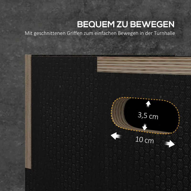 SPORTNOW Plyo-Box / Sprongbox, Robuust, 61 x 51 x 41 cm, Zwart, Handvat 10x3,5 cm, Tot 120 kg