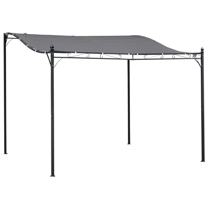 Outsunny Pergola Terrasluifel Pavilion Luifel Grijs 297x297x198/245 cm(m-11)