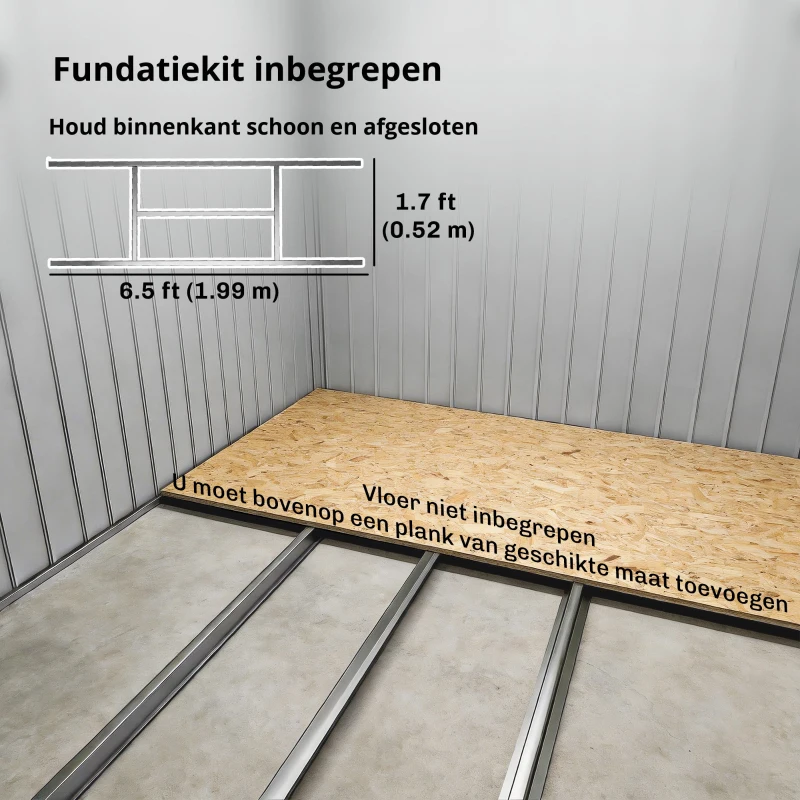 Outsunny Opbergschuur met ventilatieramen, schuifdeuren, gegalvaniseerd staal, 213 x 130 x 172 cm, Donkergrijs