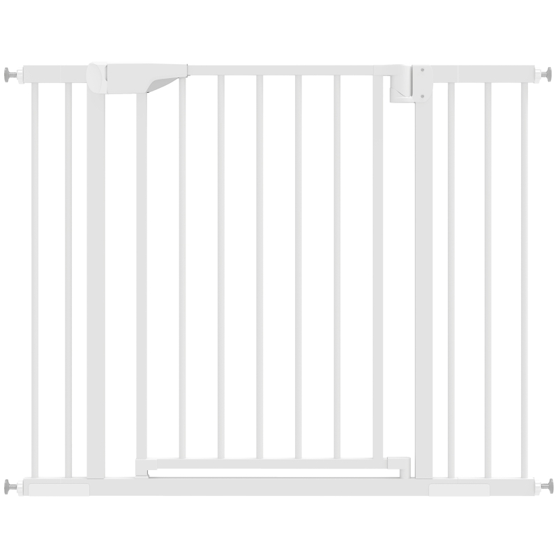 PawHut Barrière de sécurité pour chiens et bébés 76 à 102 cm avec extension fixation par pression sans perçage blanc