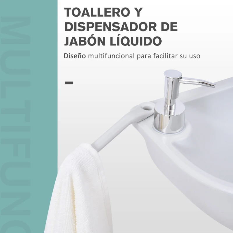 Outsunny Lavamanos Portátil Estación de Lavado para Actividades al Aire Libre y Camping con Tanque de Agua de 17L Dispensador de Jabón Toallero y 2 Ruedas HDPE para Eventos, Reuniones Gris Claro