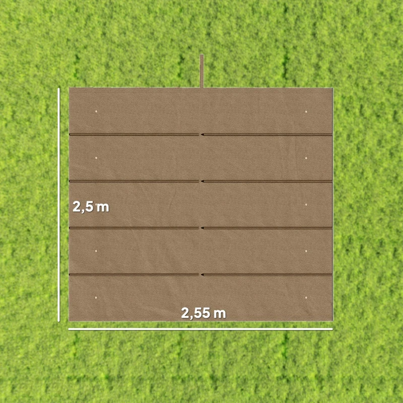 Outsunny Vervangingsdak voor 3 x 3 m pergola, intrekbaar, met regenafvoergaten, weerbestendig, Polyester, bruin(m-3)