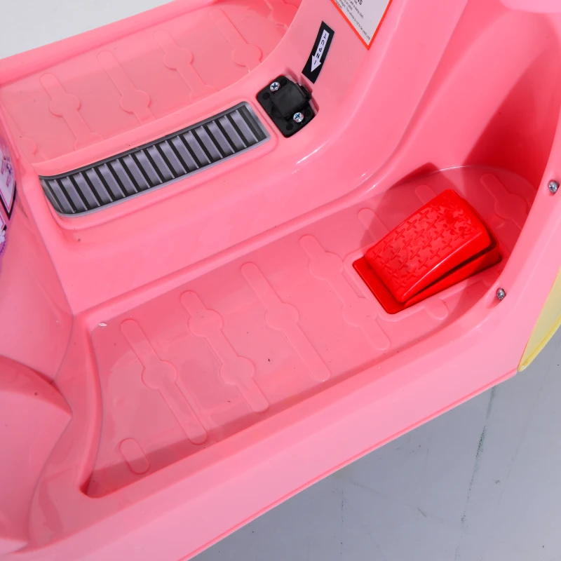 HOMCOM Kids Electric Ride On Toy Car 6V Electric Motorbike with Chargeable Battery Headlight and Music for 3-5 Years - Pink