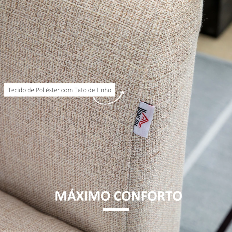 HOMCOM Banco de Armazenamento Estofado em Linho com Tampa Abatível e Pés de Madeira 120x45x54cm Bege
