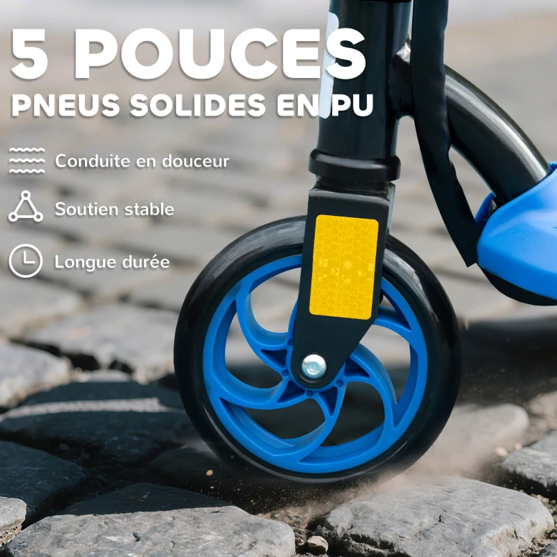 HOMCOM Trottinette électrique 120 W pliable pour enfant 7-14 ans 12 Km/h max. autonomie 10 Km max. bleu