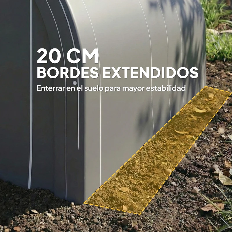 Outsunny Garaje Exterior para Coche 3x5 m Impermeable con Tejido PE Resistente Marco de Acero Galvanizado UPF30+ Gris