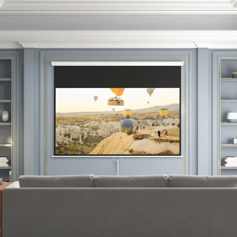 HOMCOM TV- und Heimkino-Projektionsleinwand 254 cm für Videoprojektor, 16:9, 4K HD, Wand- oder Deckenmontage