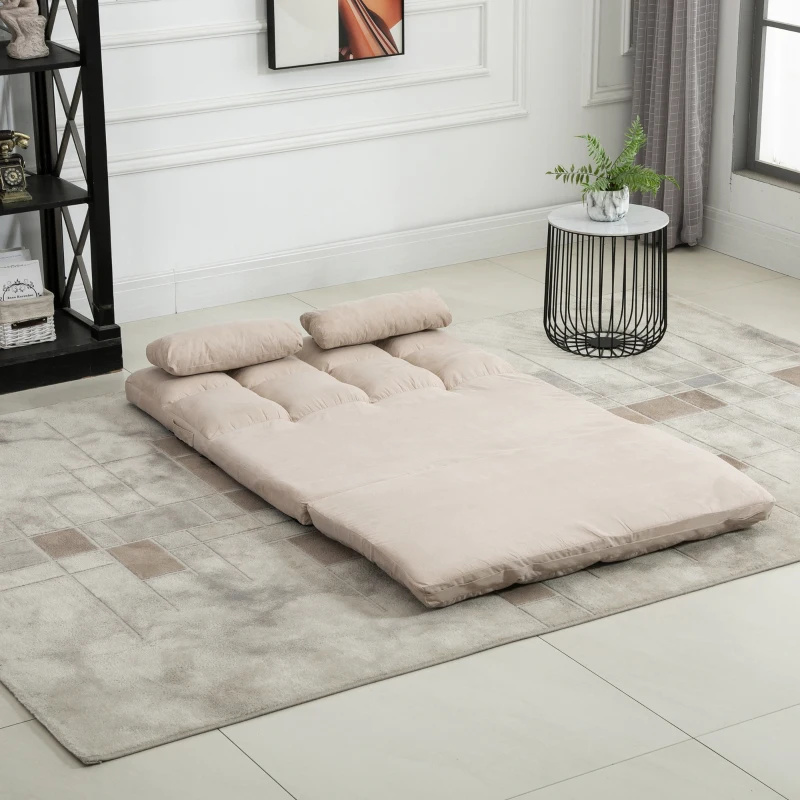 HOMCOM Chauffeuse Matelas d'appoint Pliant - Fauteuil Convertible - Inclinaison Dossier réglable 14 Positions - 2 Coussins
