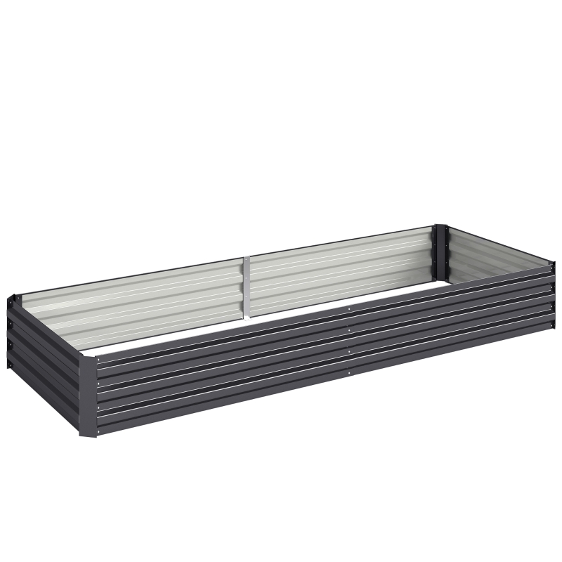 Outsunny Stalen verhoogde plantenbak, open bodem, eenvoudige montage, 95L x 90,5B x 29,8H cm, Grijs