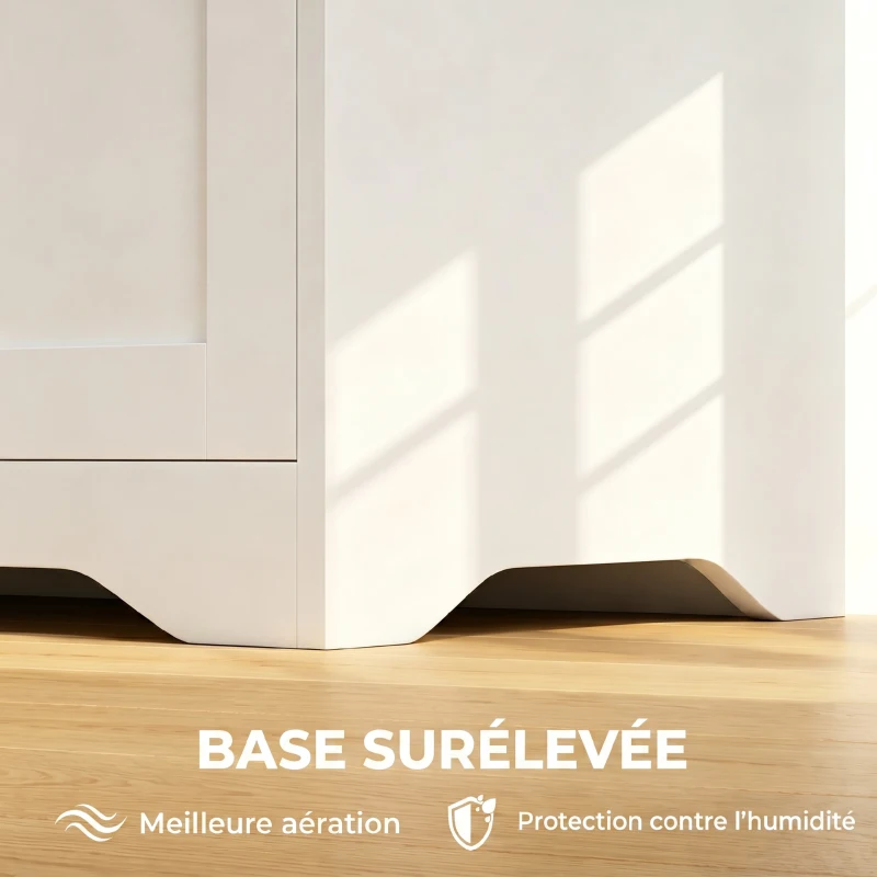 HOMCOM Panca Contenitore con Coperchio Sollevabile 100 cm Bianca