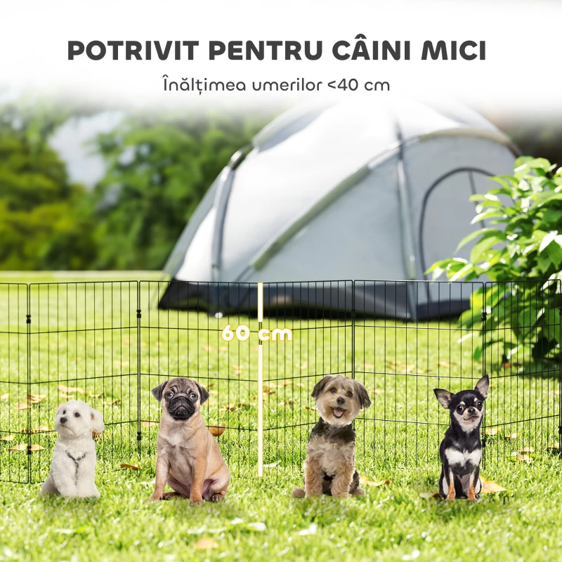 PawHut Cușcă Extensibilă și Pliabilă pentru Câini, 50x60 cm, Negru