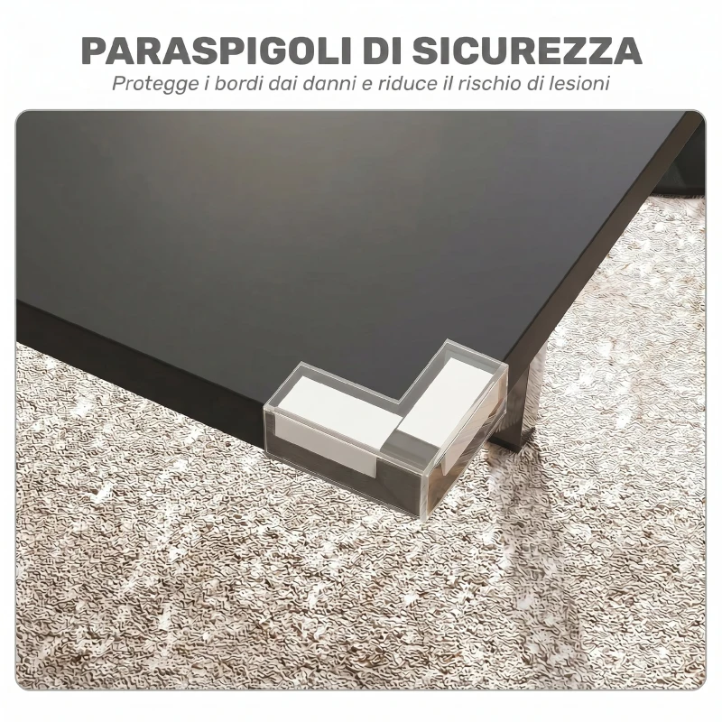 HOMCOM Tavolo Allungabile 4-6 Posti Espandibile da 120-160 cm con Gambe in Acciaio, Nero