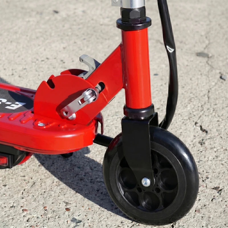 HOMCOM Folding Electric Kids Scooter Ride on Age 7-14, Red/Black
