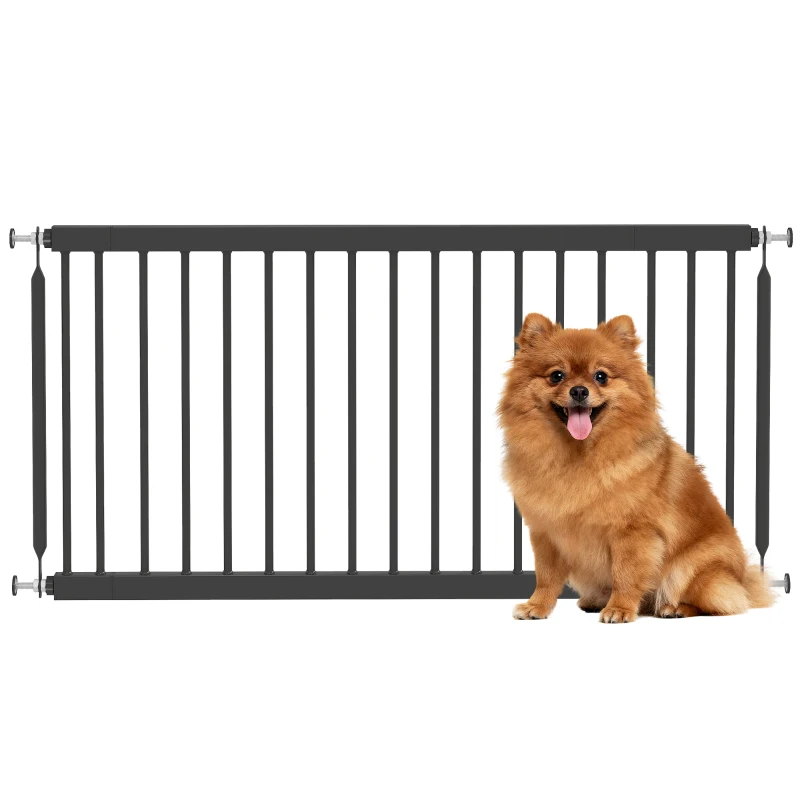 PawHut Ausziehbare Sicherheitsbarriere für kleine Hunde 67-93,5 cm Höhe 45 cm für Türen und Treppen Schwarz