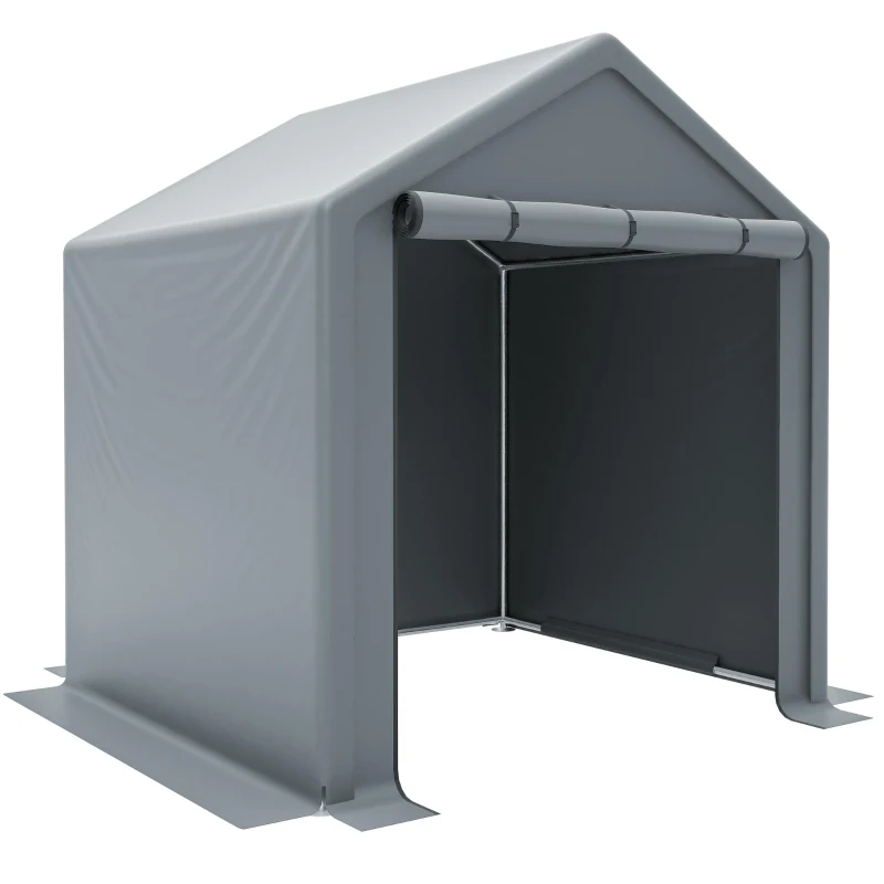 Abri vélo avec porte enroulable, 190x170x200 cm, Gris foncé