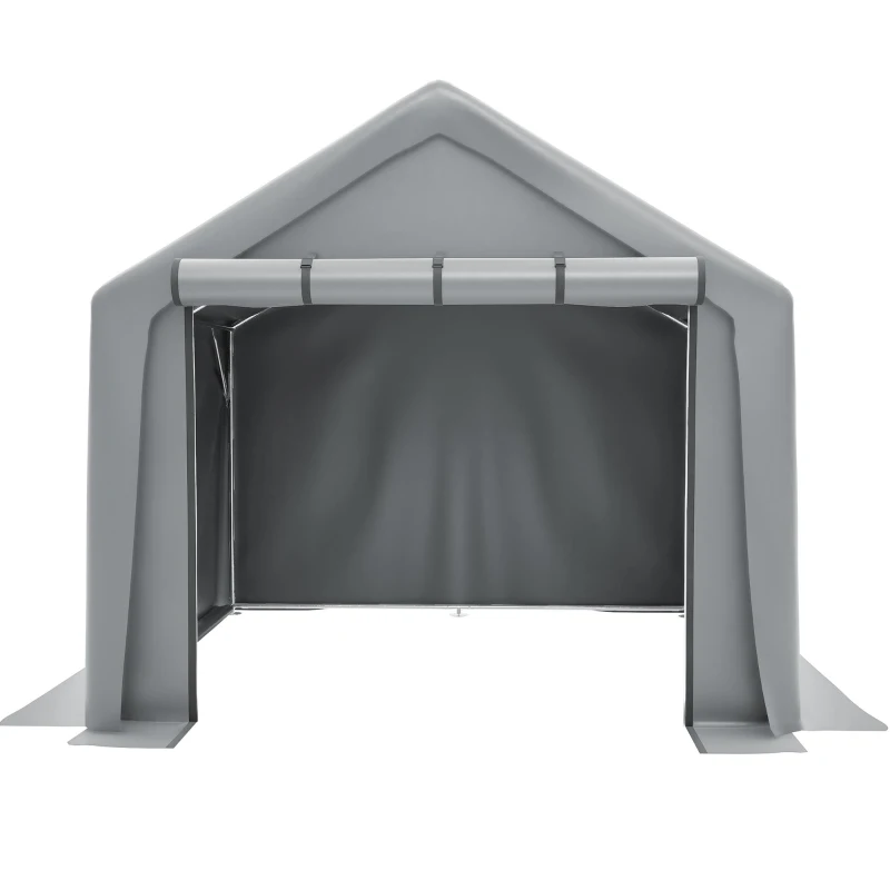 Garage per biciclette con porta avvolgibile, 244x241x217 cm, Grigio scuro