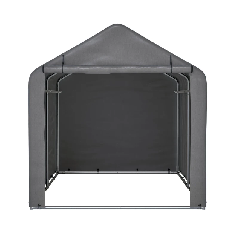 Abri pour vélos avec bâche en PE imperméable, abri pour outils, 160x220x165 cm, Gris