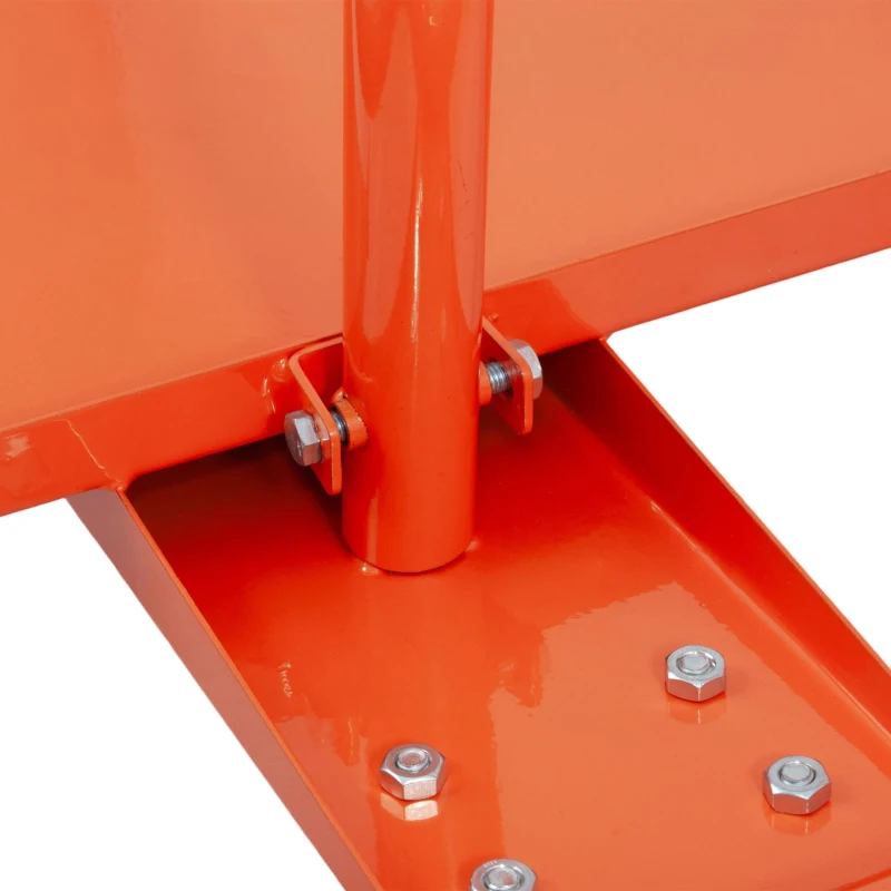 Carrello con piattaforma in acciaio con ruote girevoli e freni, 116x57x114 cm, Arancione
