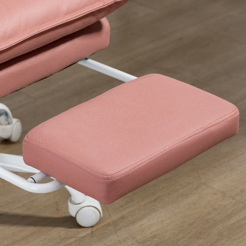 Vinsetto Poltrona da Ufficio Massaggiante e Riscaldante, Sedia con Altezza regolabile e Schienale Reclinabile, 66x74x121,5 cm, Rosa