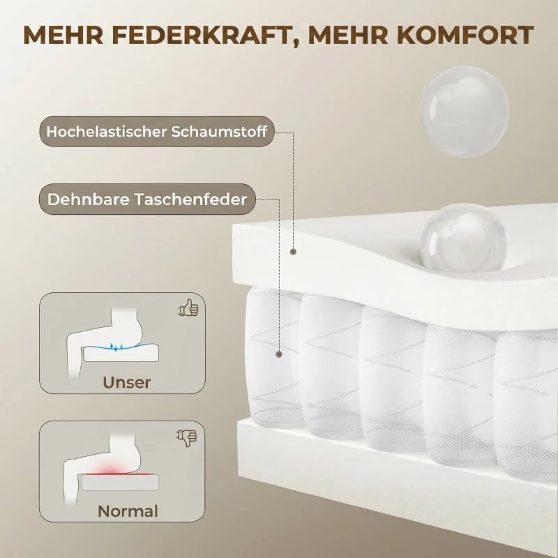 HOMCOM Bürostuhl mit verstellbarer Kopfstütze, ergonomischer Schreibtischstuhl, Kippfunktion, höhenverstellbar, Braun