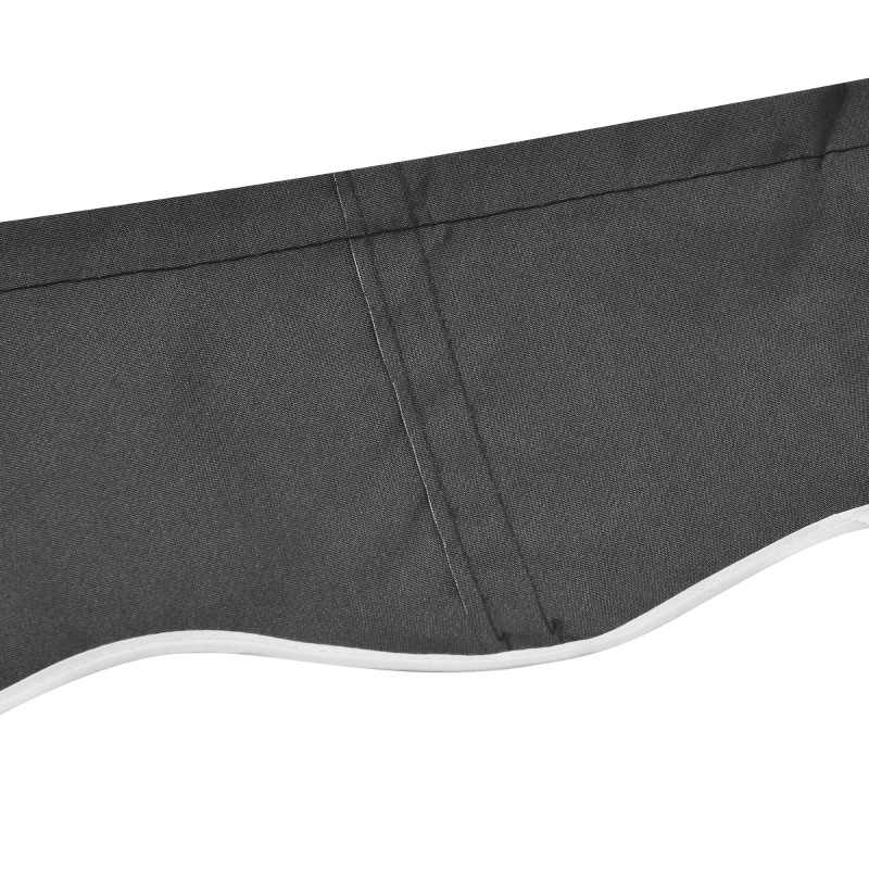 Outsunny Tela di Ricambio per Tenda da Sole con Lambrequin Onde, Poliestere ad alta densità 280 g/m² anti-UV, 282x240x23 cm, Grigio