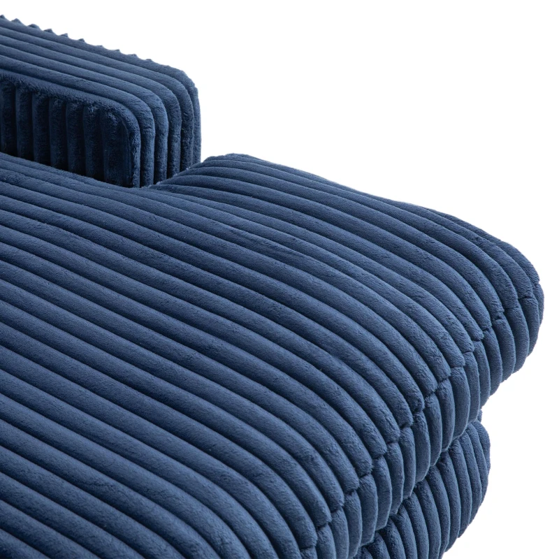 Modern Oversized Chaise Lounge Chair with Memory Foam Seat, Versatile Sofa Bed for Living Room or Bedroom, 155L x 125W x 63H cm, Navy